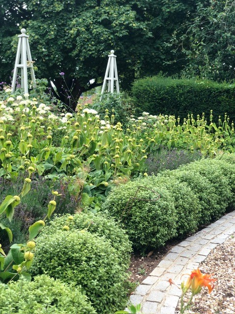 Planting design with a high proportion of evergreen plants making it low maintenance